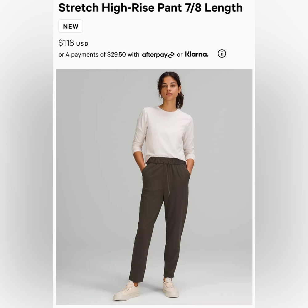 Lululemon Keep Moving Pant 7/8 High Rise (Size 2)